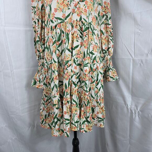 Pomander Place Dress Women XS Floral Long Sleeve Tiered Boho Cottagecore Indie - Picture 4 of 11